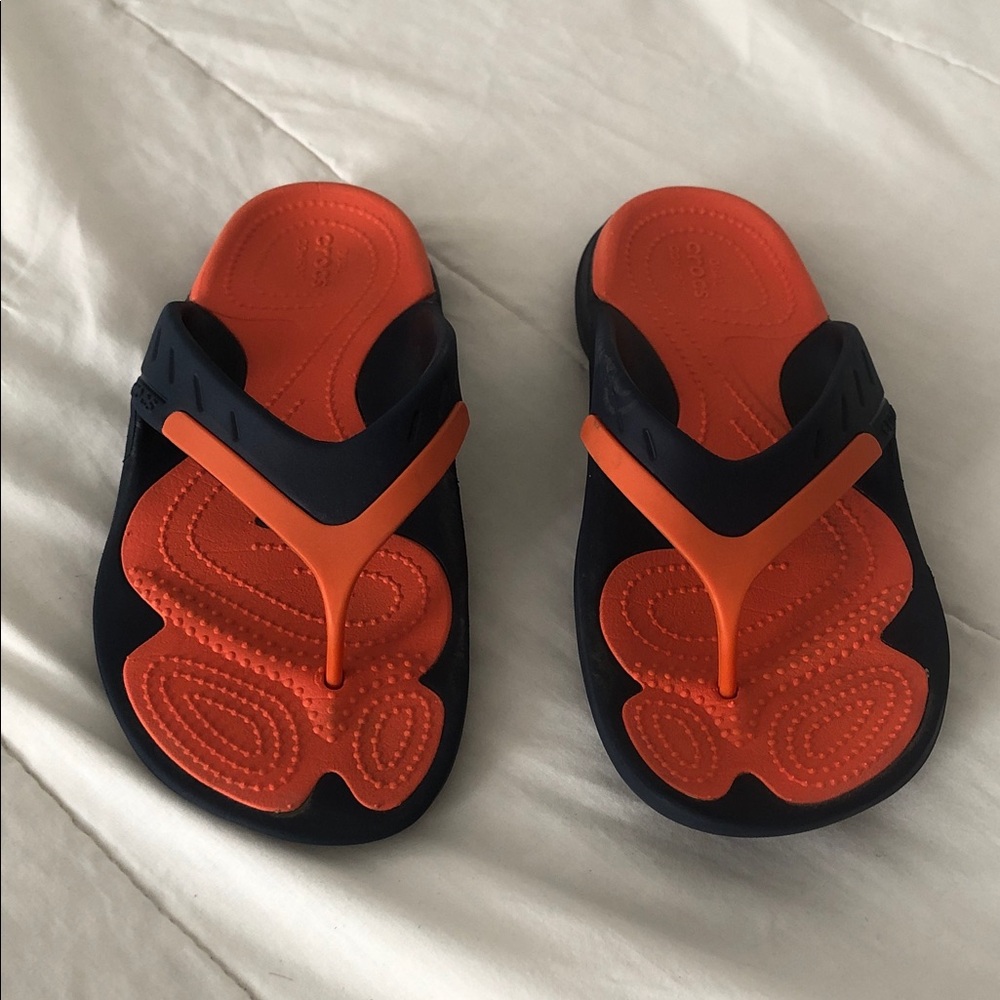 CROCS Vibrant Orange and Black Sandals